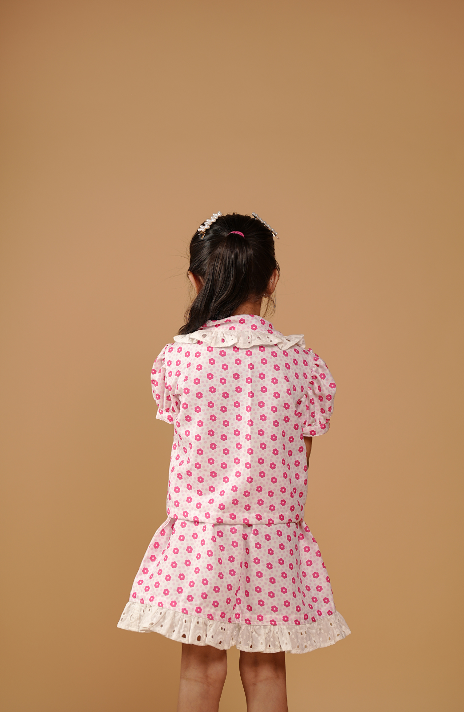 Cotton Printed Pink Girls Frocks Online