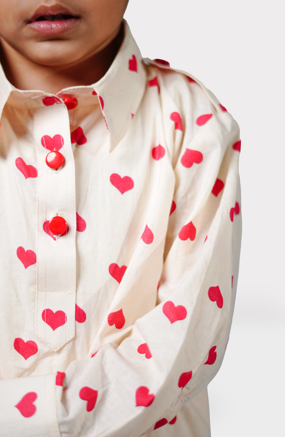 Printed Heart Boys Kurta Pajama