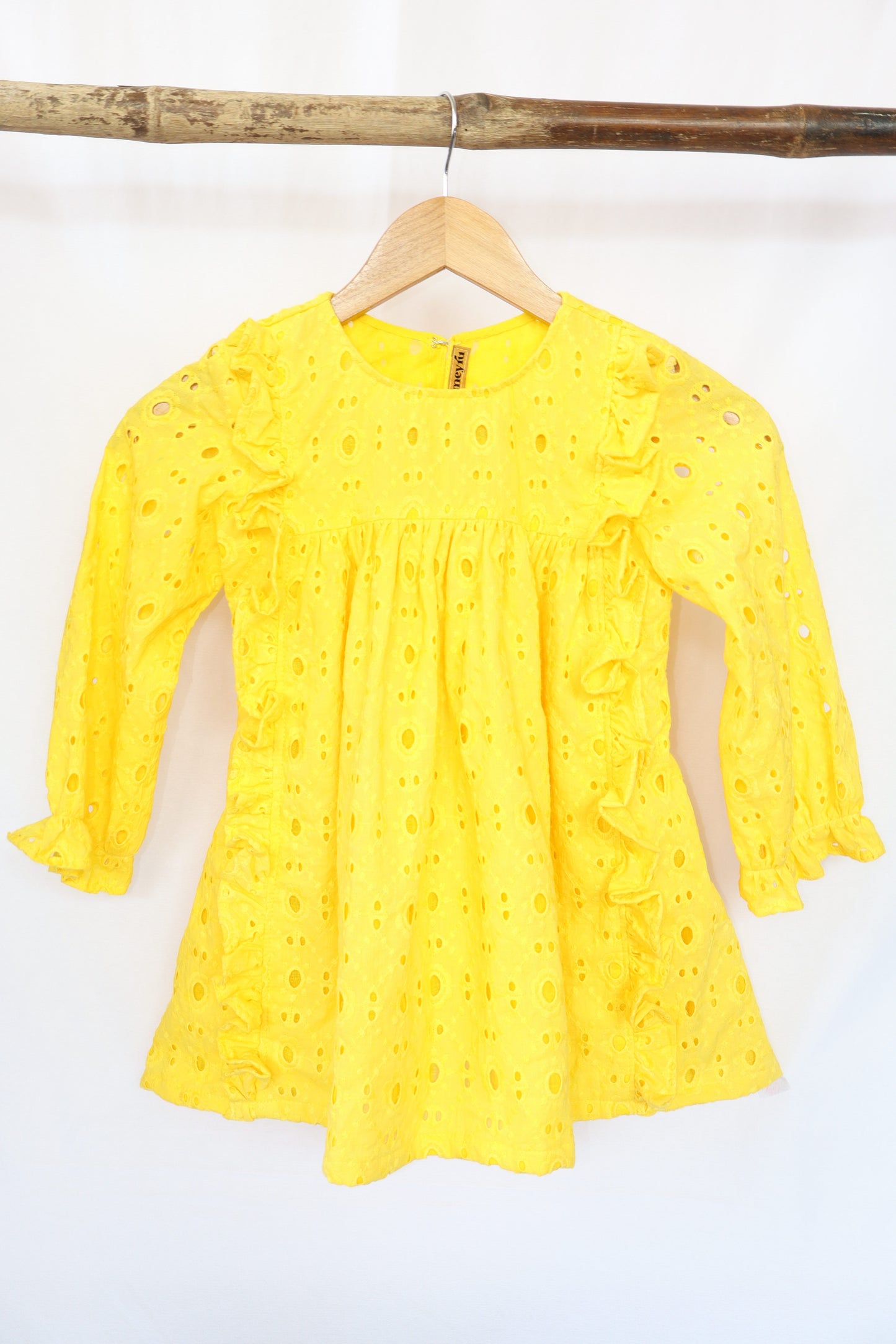 Ameyru Hakoba Cotton Yellow frock