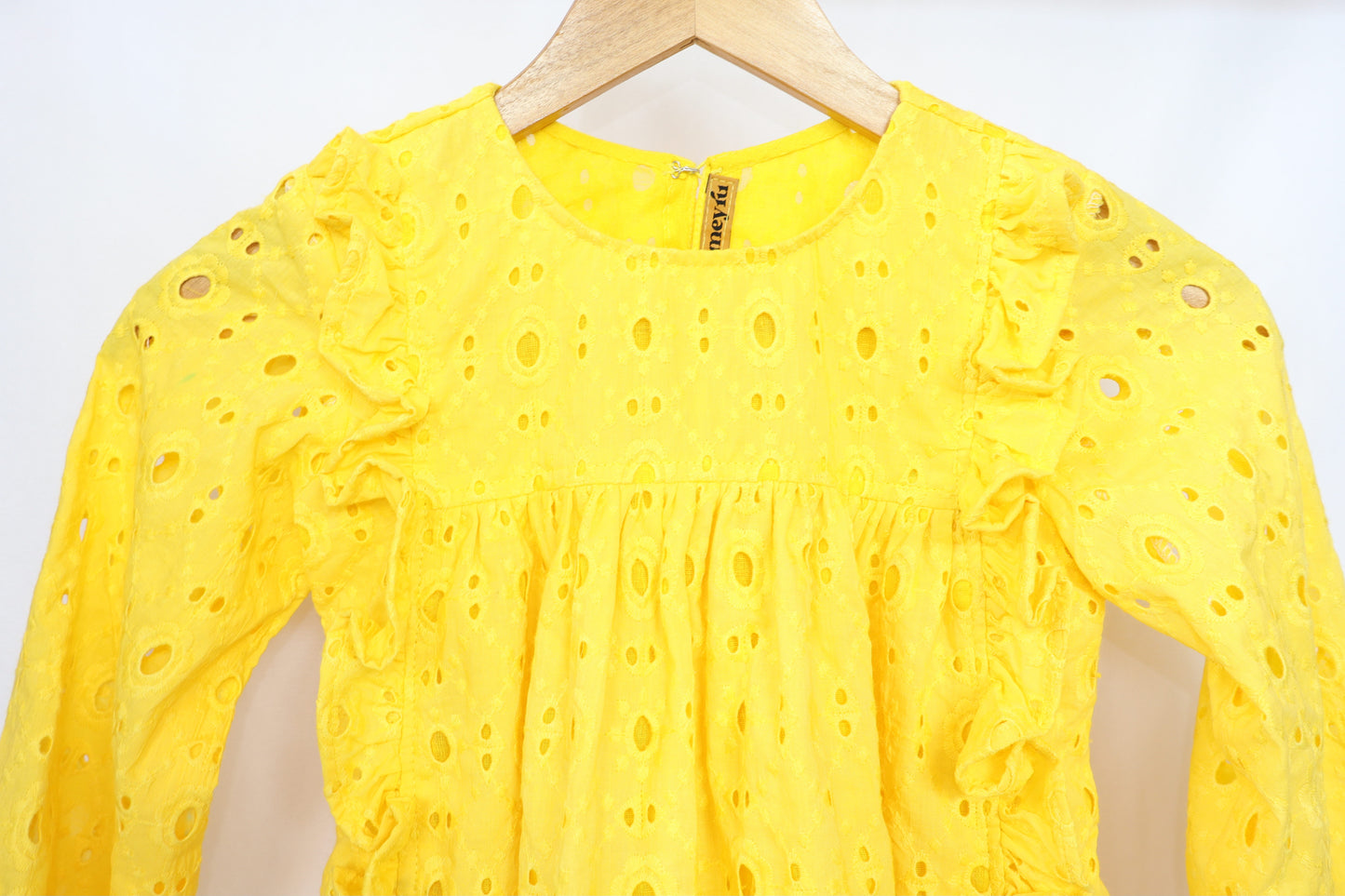 Ameyru Hakoba Cotton Yellow frock