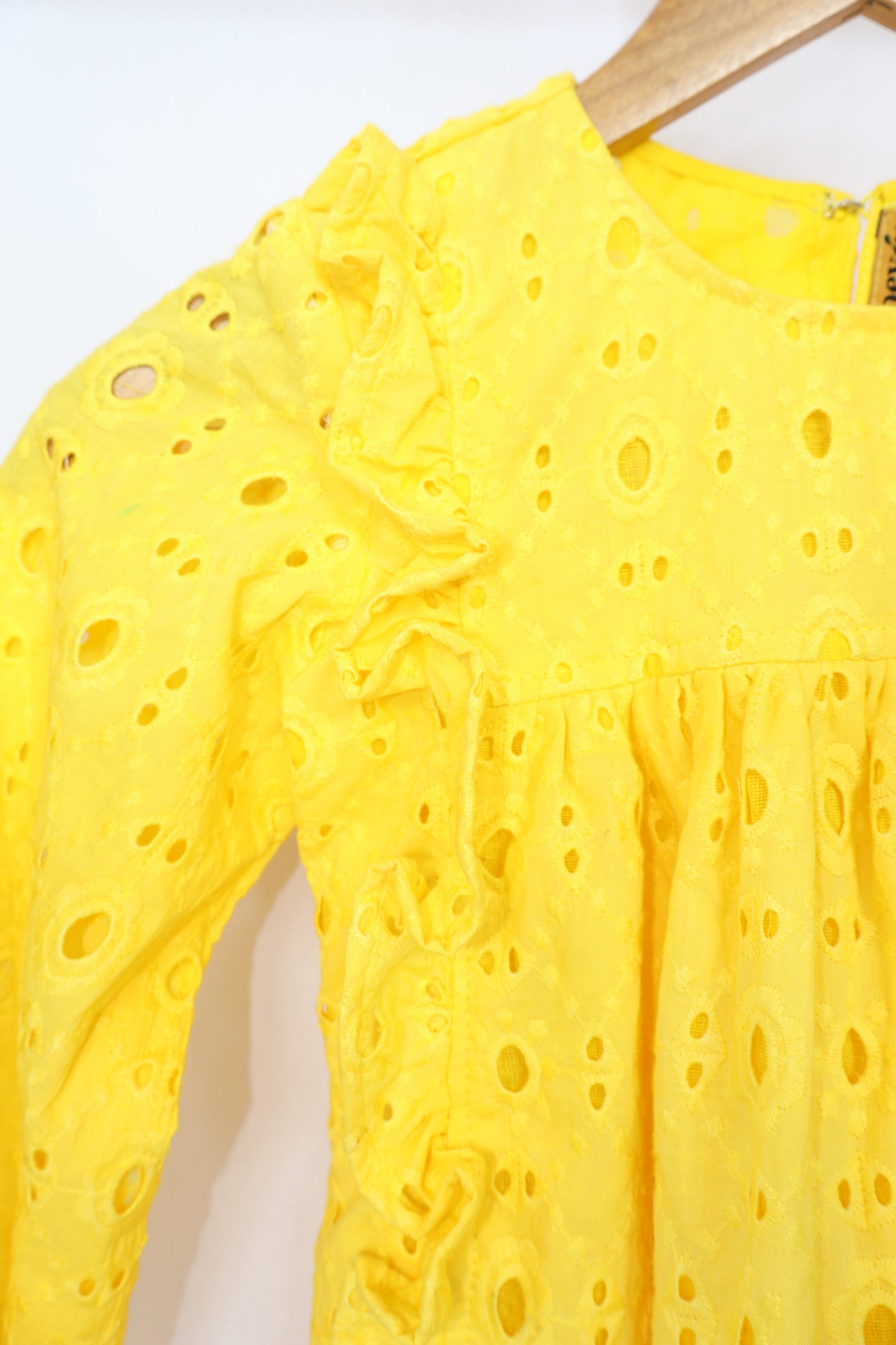 Ameyru Hakoba Cotton Yellow frock