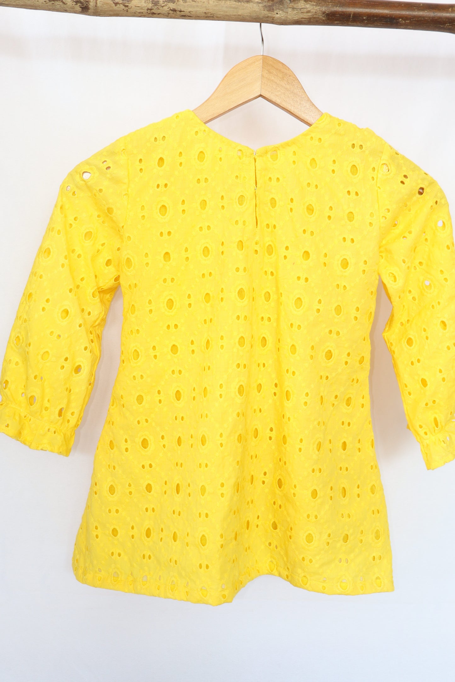 Ameyru Hakoba Cotton Yellow frock