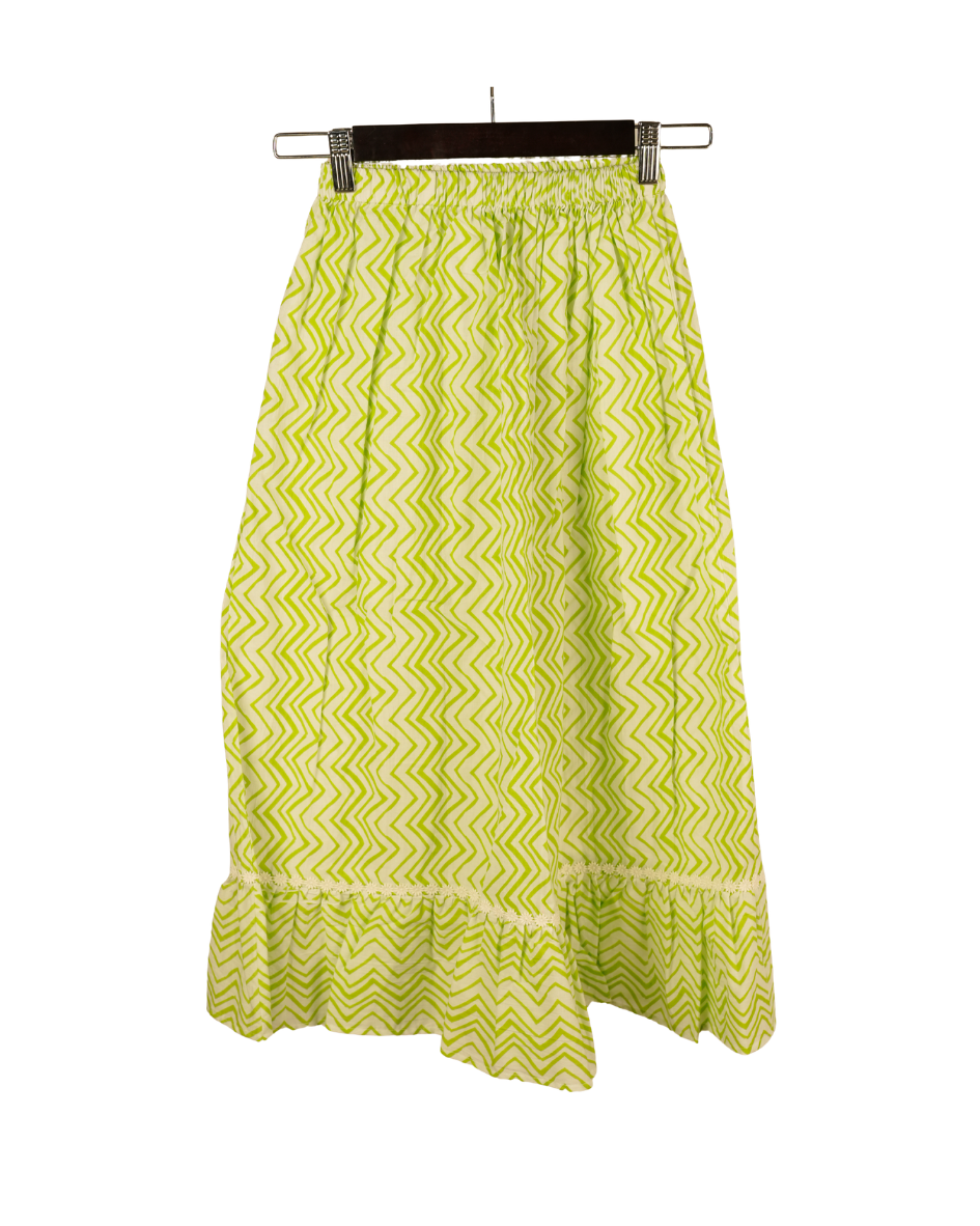 Ameyru Lime Green Floral & Zig-Zag Mix-Match Set