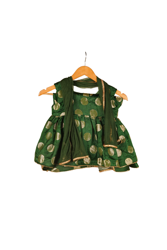 Ameyru Polka Glow Silk Lehnga Set