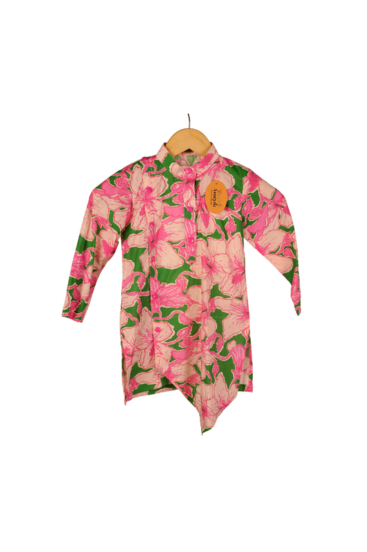 Ameyru Floral Fusion Asymmetric Short Kurta