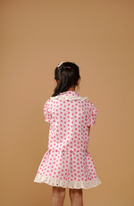 Cotton Printed Pink Girls Frocks Online