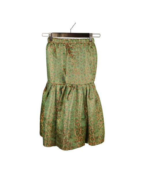 Green patterned dress on a white background