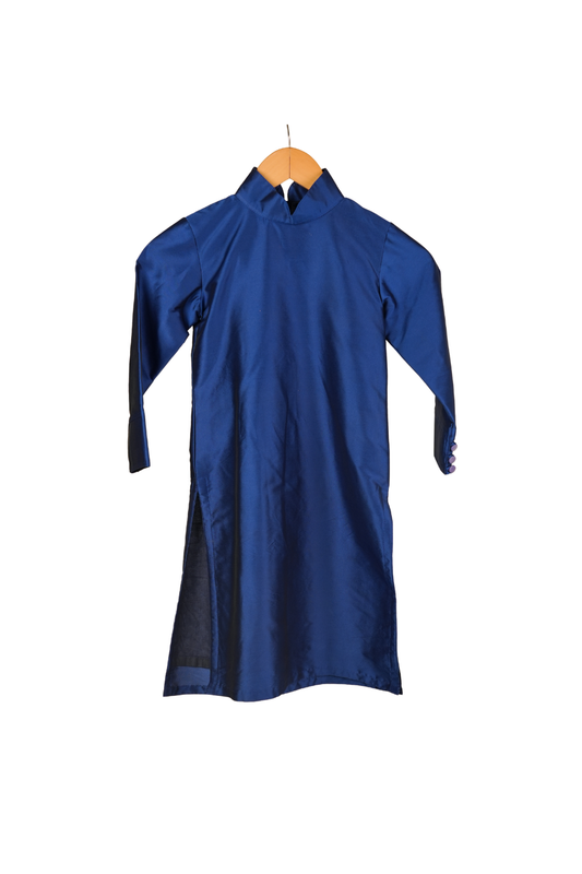 Ameyru Royal Blue & Gold Silk Tunic Set