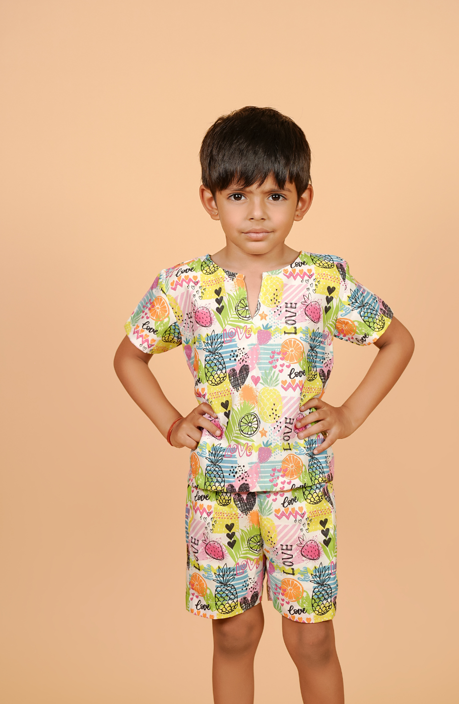 Tropical Fruit Print Boys Coord
