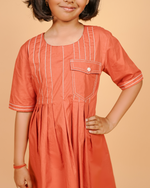 Cotton Rust Girls Frock