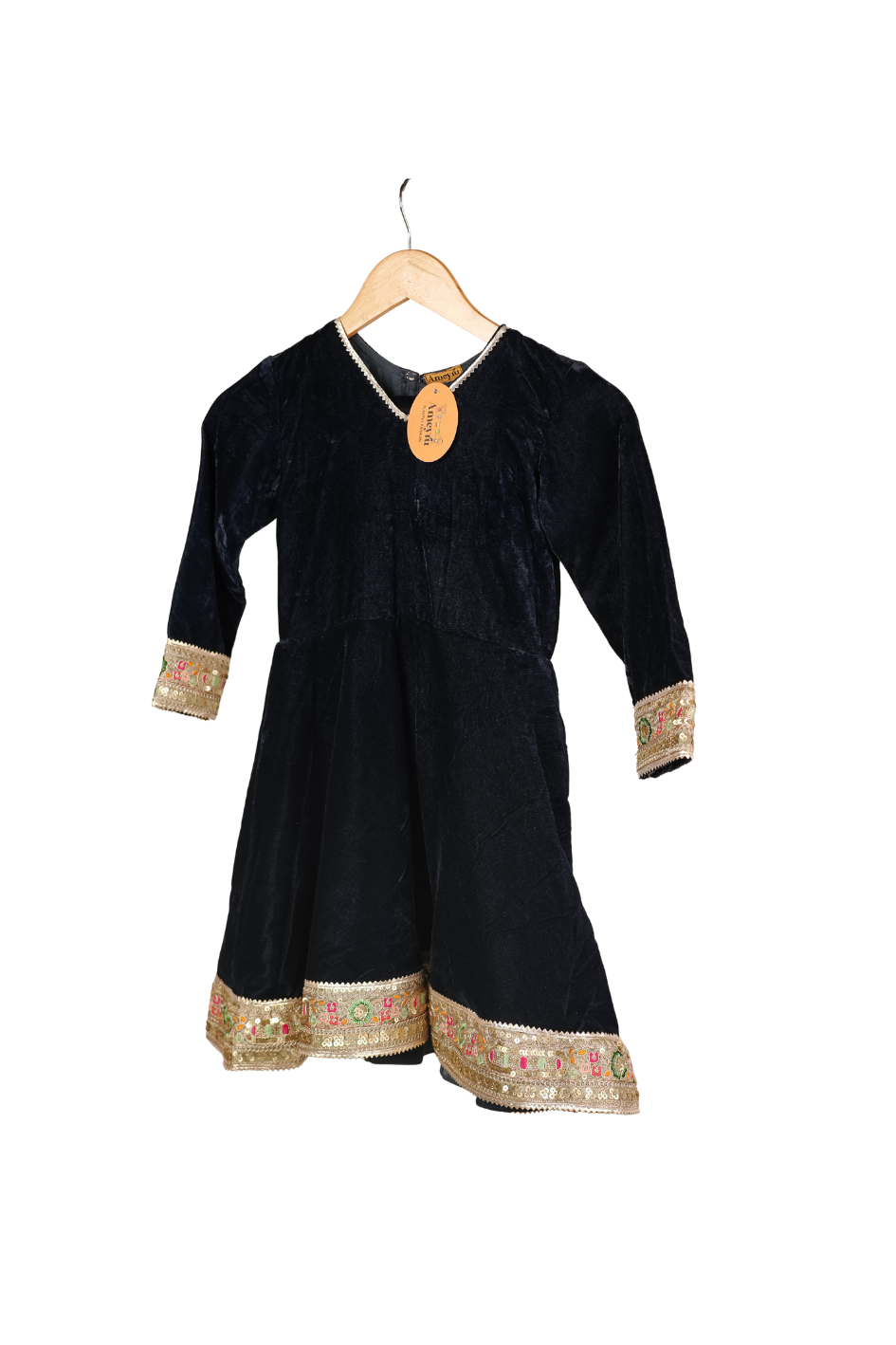 Ameyru Teal & Silver Frock Suit Set