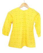 Yellow Hakoba Cotton Frock for Girls – Breathable & Stylish Everyday Wear