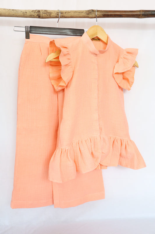 Peach Muslin co-ord set