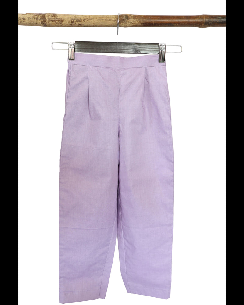 Ameyru Lavender Pure Cotton Backless Co-Ord Set for Kids – Summer Casual Wear
