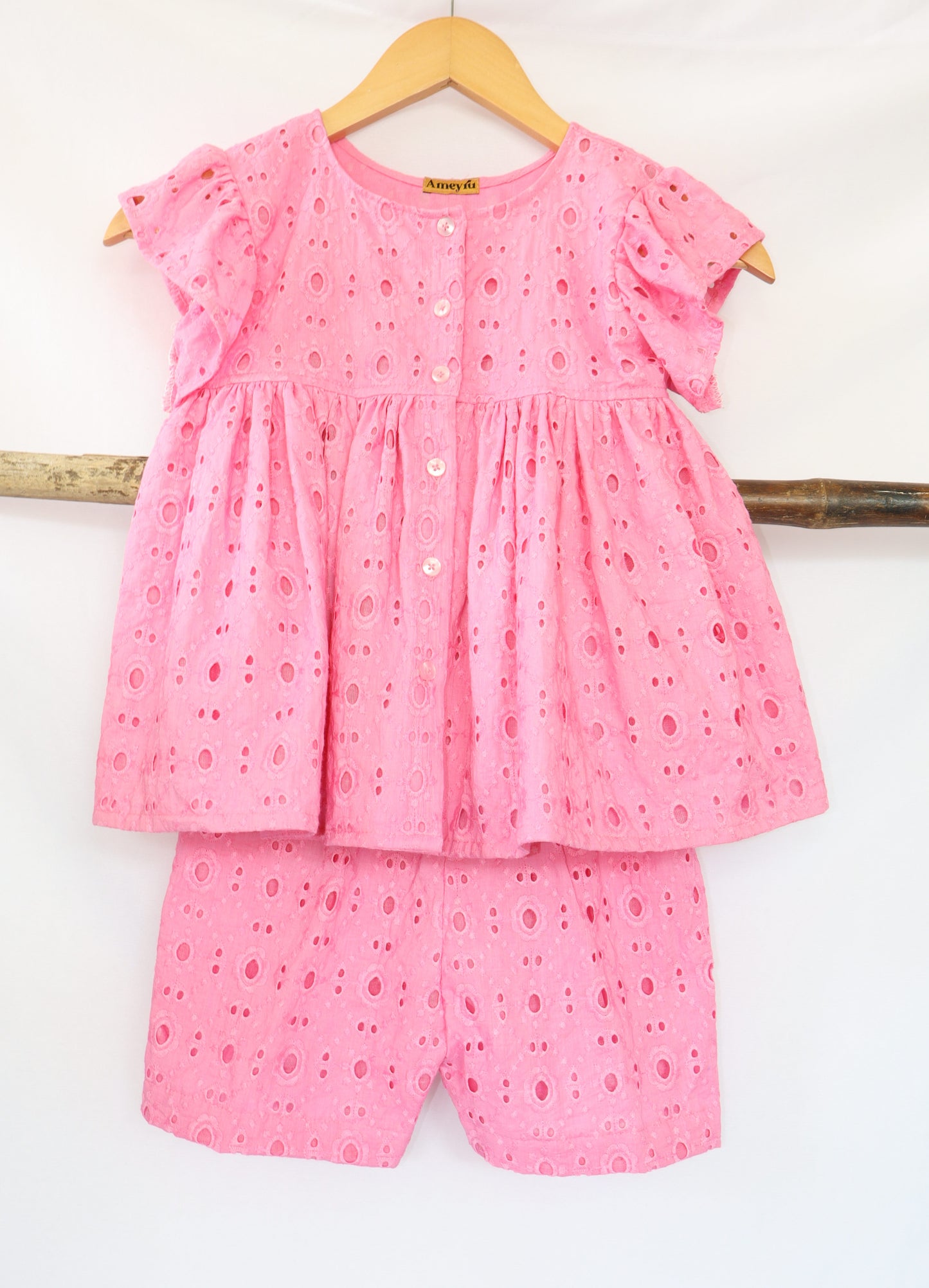 Pink Hakoba Cotton co-ord set